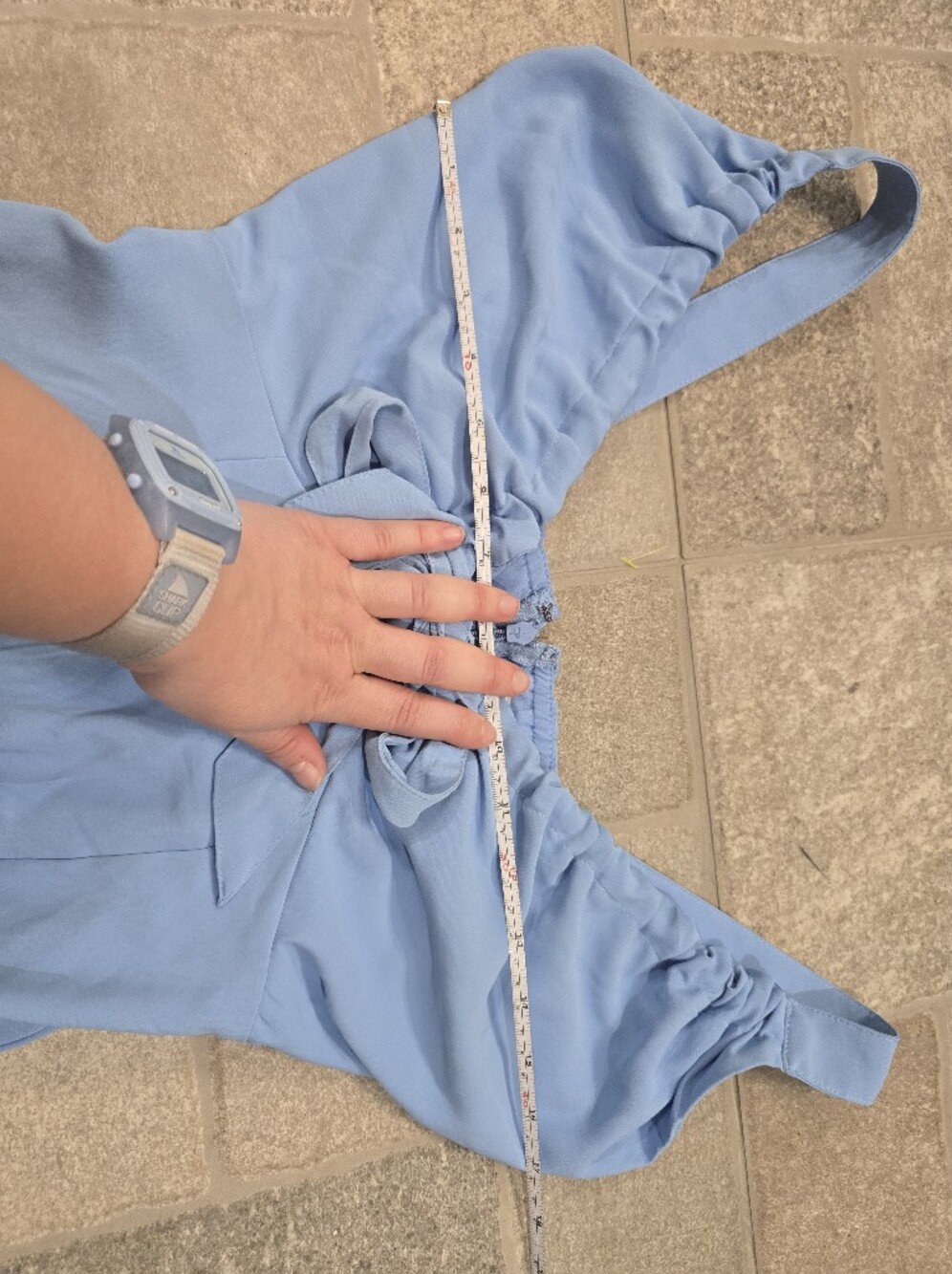 Abercrombie And Fitch XS Light Blue Tie-Front Cinch Summer Resort Midi Dress 2 4 - Picture 10 of 14